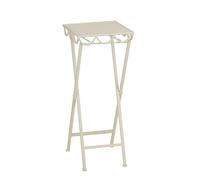MICA Decorations Rosalie Outdoor Plant Table - Plant Stand for Indoor Plants 68 x 28 cm - Foldable - Iron - Off-White