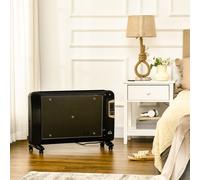 Mica Electric Space Heater, Portable Heater for Home with 2 Heat Settings Black