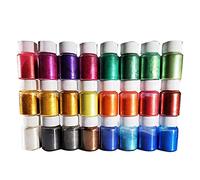 Mica Powder-24 Color Pigment Supply Pearls for Makeup/Lip Gloss Coloring/soap Making/epoxy Dye/Colorant Craft Paint Accessories Tools for Home Painters Art Artist