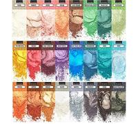 Mica Powder - 24 Colors Powdered Pigment Set for Soap Making, Epoxy Resin Pigment, Bath Bomb Dye Colorant, Makeup Dye