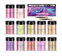 Mica Powder for Resin, Natural Cosmetic Quality, 12 Bottles, Cosmetic Dye, Epoxy Resin Mica Powder - for Candles, Jewellery, Bath Balls, Crafts, Concrete, Lip Gloss, Car Painting