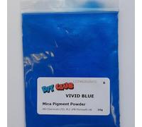 Mica Powder Pigment Dye - 10g Bag - Ultra-Fine Colorant for Epoxy Resin, Soap Making, Candles, Slime, Nail Art, Jewelry Making - Safe & Non-Toxic Pigment Vibrant Colour (Vivid Blue)