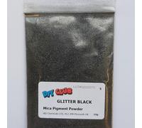 Mica Powder Pigment Dye - 10g Bag - Ultra-Fine Colorant for Epoxy Resin, Soap Making, Candles, Slime, Nail Art, Jewelry Making - Safe & Non-Toxic Pigment Vibrant Colour (Glitter Black)