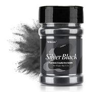 Mica Powder Silver Black, Wtrcsv 2.1oz/60g Epoxy Resin Pigment Natural Soap Colouring Powder Dye for Epoxy Resin, Soap Making, Slime, Bath Bombs, Makeup, Nail Art etc.