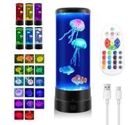Micacorn 12" Remote Control Jellyfish Lamp with 17 Colours Changing, Sensory Mood Light with 2 Jellyfish & 2 Fish, USB Powered LED Night Light Perfect for Bedroom, Home Decor, Gifts, Relaxation