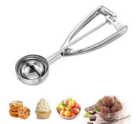Micacorn Ice Cream Scoops, Ice Cream Scoops with Easy Trigger, 5cm Heavy Duty Icecream Scoop 304 Stainless Steel Scoop Baking Scoopers Melon Baller Scoop for Fruit Ice Cream Mashed Food