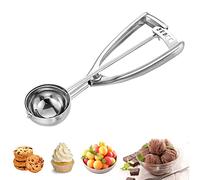 Micacorn Ice Cream Scoops with Easy Trigger, 4cm Heavy Duty Icecream Scoop 304 Stainless Steel Scoop Baking Scoopers Melon Baller Scoop for Fruit, Ice Cream, Mashed Food