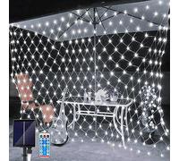 Micacorn Solar Net String Lights Christmas Lights 2 x 3M Mesh Fairy String Lights 8 Modes 198 LEDs Net Light with Remote Weatherproof Curtain Lights for Garden Wedding Party Christmas Decorations