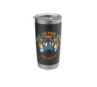 Micaela Best Cat Mom Ever Funny Custom Personalized Name Stainless Steel Insulated Tumbler