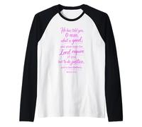 Micah 6:8 Do Justice Love Kindness Walk Humbly Scripture God Raglan Baseball Tee
