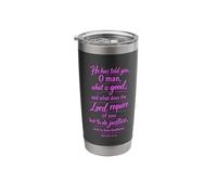 Micah 6:8 Do Justice Love Kindness Walk Humbly Scripture God Stainless Steel Insulated Tumbler