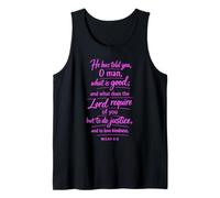 Micah 6:8 Do Justice Love Kindness Walk Humbly Scripture God Tank Top