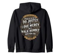 Micah 6:8 Do Justly Love Mercy Walk Humbly for Christian Man Zip Hoodie