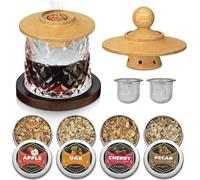 Micanlo Whisky Smoker Set 4 Flavours Wood Chips,Old Fashioned Bourbon Drink Cocktail Smoker Kit,Home Bar Bartender Accessories,Unique Whiskey Gifts for Men Dad Husband