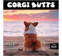 MICASA Corgi Butts 2026 Wall Calendar 12 Month | 12" x 24" Open | Thick & Sturdy Paper | Giftable | Calendar 2026