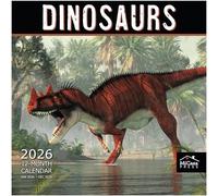 MICASA Dinosaurs 2026 Wall Calendar 12 Month | 12" x 24" Open | Thick & Sturdy Paper | Giftable | Calendar 2026