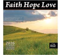 MICASA Faith Hope Love 2026 Wall Calendar 12 Month | 12" x 24" Open | Thick & Sturdy Paper | Giftable | Calendar 2026