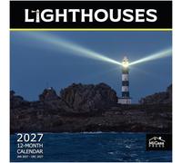 MICASA PRESS Lighthouses 2027 Wall Calendar 12 Month | 12" x 24" Open | Thick & Sturdy Paper | Travel Calendar 2027