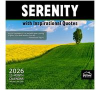 MICASA Serenity with Inspirational Quotes 2026 Wall Calendar 12 Month | 12" x 24" Open | Thick & Sturdy Paper | Giftable | Calendar 2026