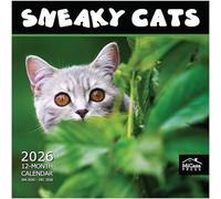 MICASA Sneaky Cats 2026 Wall Calendar 12 Month | 12" x 24" Open | Thick & Sturdy Paper | Giftable | Calendar 2026