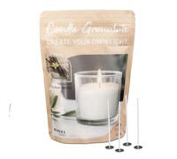 MiCasa SuCasa Bourbon Vanilla Candle Granules 400 g - White Paraffin Wax for DIY Candles, Includes 4 Wicks & Wick Holder, High-Quality Wax Granules, Ideal for Multiple Candles, Made in Germany