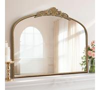 Micasso Gold Large Vintage Mirror, 40"x 30" French Baroque Antique Arched Wall Mounted Mirror Decorative Ornate Entryway Mirror for Wall Decor, Living Room, Hallway