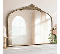 Micasso Large Vintage Gold Mirror: 40"x29" French Baroque Antique Arched Mirror - Traditional Ornate Decorative for Wall/Fireplace/Mantel/Entryway/Bathroom/Hallway - Home Decor for Living Room