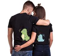 Micaxili Couple Tshirt for Husband and Wife Funny Couple Tshirt for Him and Her Cute Tshirt for Couples Men Women 1 Piece(BK-LANLONG-Women-L)