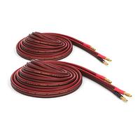 Micca 14-Gauge Pure Copper Speaker Cable Pair, 26 ft Each, Banana Plugs