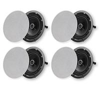 Micca Architecture Series 2-Way in Ceiling in Wall Speaker, Rimless Design, 8 Inch Woofer, 9.75-Inch Cutout Diameter, 4 Pack, White