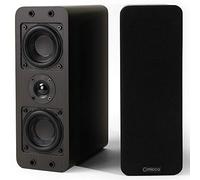 Micca OoO Passive Slim Bookshelf Speakers with 3-Inch Woofers and Silk Tweeter, Thin Design Under 4" Wide, for Desktop Stereo or Home Theater Surround Sound, Wall Mountable, Pair, Dark Walnut
