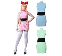 Miccostumes Women's Blossom Bubbles Buttercup Cosplay Costume (women m, light pink)