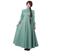 miccostumes Womens Costume A Line Long Sleeves Pastel Green Dress with White Collar (Women l)