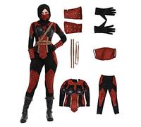miccostumes Women's Dark Assassin Costume Female Cosplay Set with Hood (M, Red)