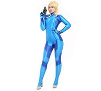 miccostumes Women's Zero Suit Samus Cosplay Costume Blue - Blue - S