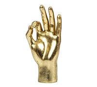 MicDecor Gold Decor “OK” ASL Hand Sign, Desk Statue Classic Hand Gesture Sculpture for Birthday Valentine's Day 8.46 inch Polyresin Figurine