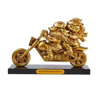 MicDecor Motorcycle Ornament Motorcycle Biker Couple Sculpture Polyresin Retro Cool Inspirational Gift 7.6 Inch Figurine Rider Home Decoration for Men Halloween Figurine