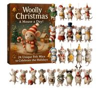 Mice Advent Calendars 2025, 24 Days Mice Countdown, 2D Acrylic Christmas Tree Ornaments, 24 Season Ornaments On Mirrors Walls Trees Christmas Keychain Home Party Decor
