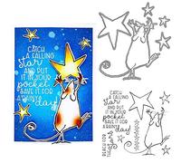 Mice catch a falling star shapes and stamp sets for card making, scrapbooking, range for the stars words, transparent silicone stamps for paper making, metal stencil