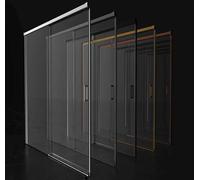 MICE COLLECTION Front Bathroom Screen, 2 Fixed Panels + 2 Sliding Doors, 6 mm Tempered Glass (Black Gun Metal, 155 x 195)