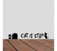 Mice Hole Skirting Board Sticker - Stickers for Cats - Home Decor - Wall Art - Wall Decal Sticker (Cat is Stupid)
