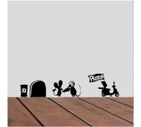 Mice Hole Skirting Board Sticker - Stickers for Cats - Home Decor - Wall Art - Wall Decal Sticker (Pizza Delivery)