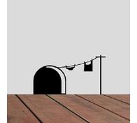 Mice Hole Skirting Board Sticker - Stickers for Cats - Home Decor - Wall Art - Wall Decal Sticker (Washing Line)
