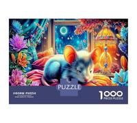 Mice in Boat Jigsaw Puzzle Mouse Sleeping 1000 Pieces for Adults Stress Relief Fun Educational Games Giftable 38x26cm/1000pcs