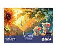 Mice in Flower GardenColossal Jigsaw Puzzles for Adults A Vast Collection of 1000 Advanced, Seemingly Impossible Challenging Puzzle Game Pieces - A Majestic Gift for Determined Adult And Young Adult
