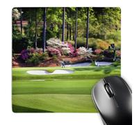 Mice Mat Amen Corner In Augusta Georgia Golfers On Bridge Stitched Edges Gaming Mousepad Anti-Slip Rubber Base Desk Pad For Computer Laptop Office 25X30Cm