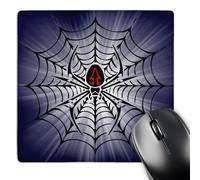 Mice Mat Black Widow Spider In A Web On White To Blue Background Comfortable Desk Pad Anti-Slip Rubber Base Mouse Mat For Home Desk Office 25X30Cm