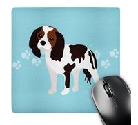 Mice Mat Cavalier King Charles Spaniel Tricolor On Blue Paws Stitched Edges Gaming Mousepad Comfortable Desk Pad For Pc Desk Home 25X30Cm