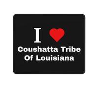 Mice Mat I Love Coushatta Tribe Of Louisiana Waterproof Gaming Mousepad Stitched Edges Mouse Pad For Office Work Laptop 25X30Cm
