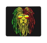 Mice Mat Lion Flag Jamaican Reggae Stitched Edges Gaming Mousepad Anti-Slip Rubber Base Desk Pad For Home Desk Laptop 25X30Cm